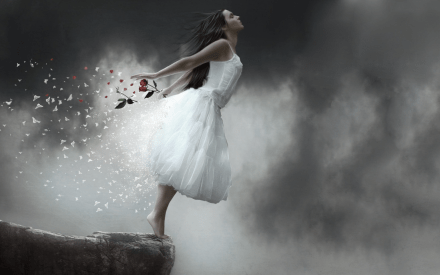 Image result for a woman walking away in woods